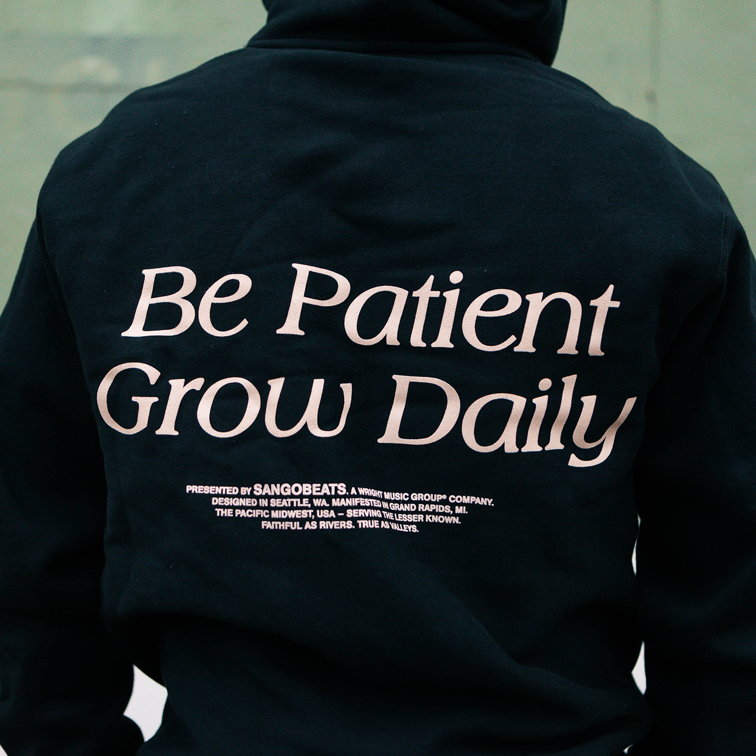 Be Patient, Grow Daily Black Hoodie