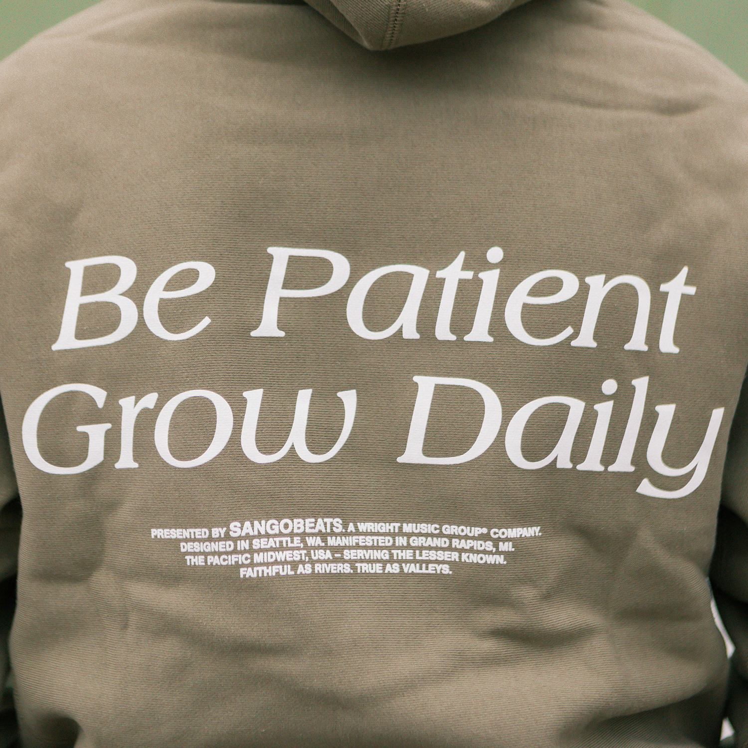 Be Patient, Grow Daily Olive Hoodie